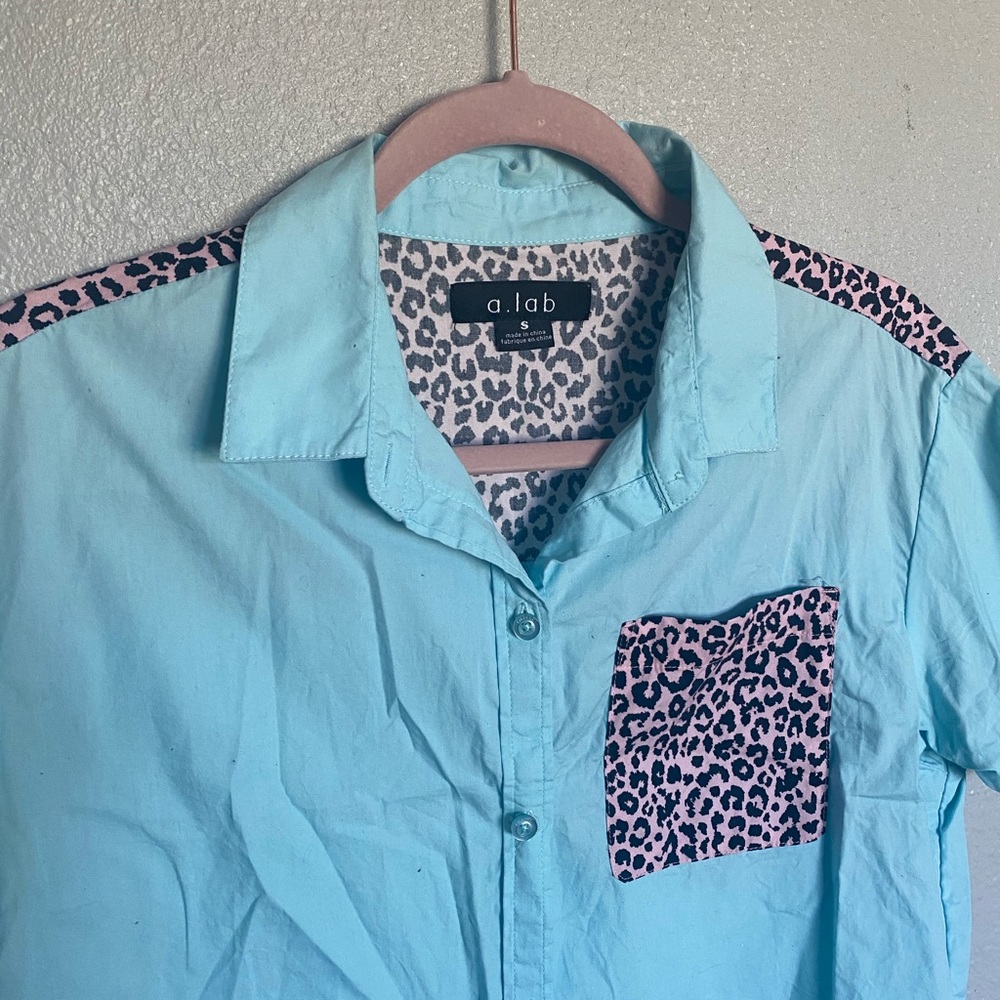 A.lab cropped button up